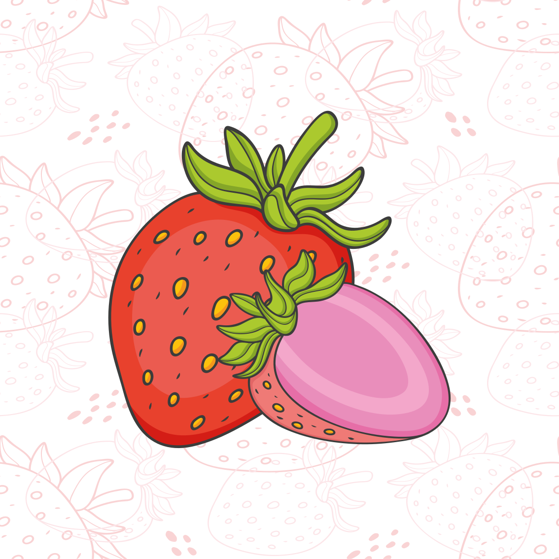 Poster küche nahtlose rote und pinke erdbeeren - TenStickers