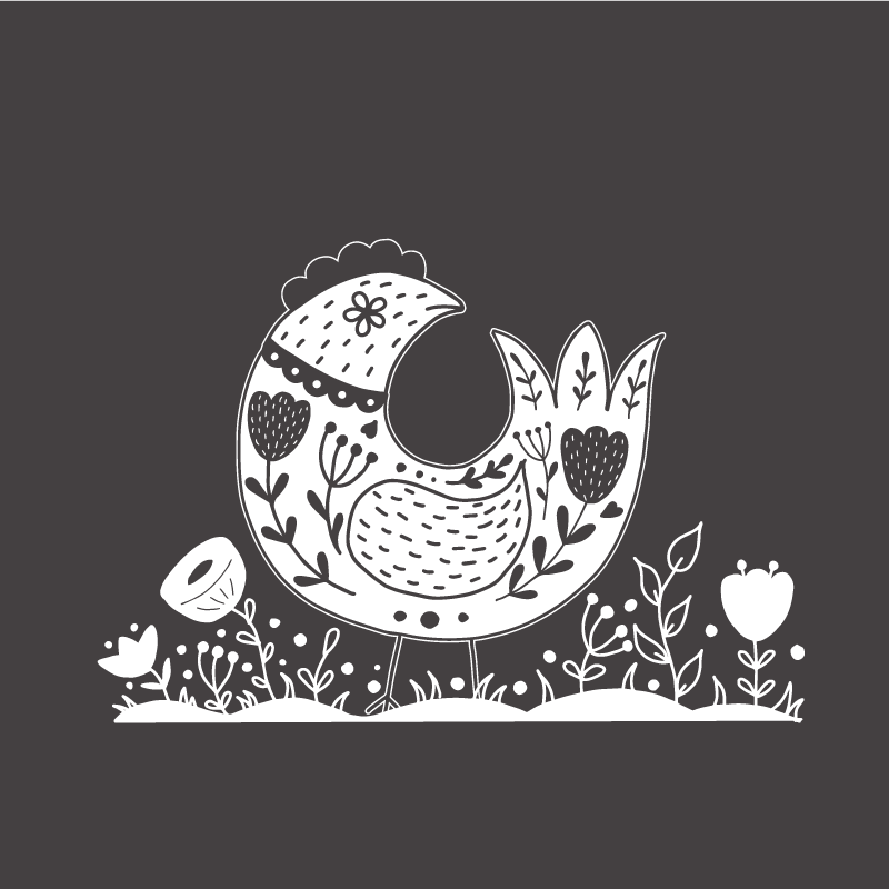 Poster küche stolze hühner mit polnischem blumenmuster - TenStickers