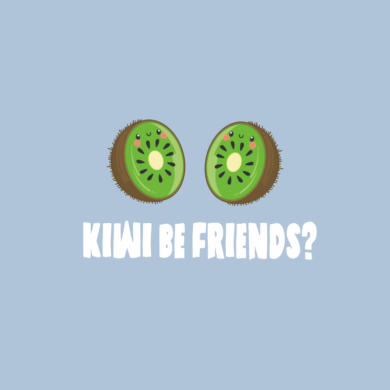 Poster küche lustiger spruch mit kiwis - TenStickers