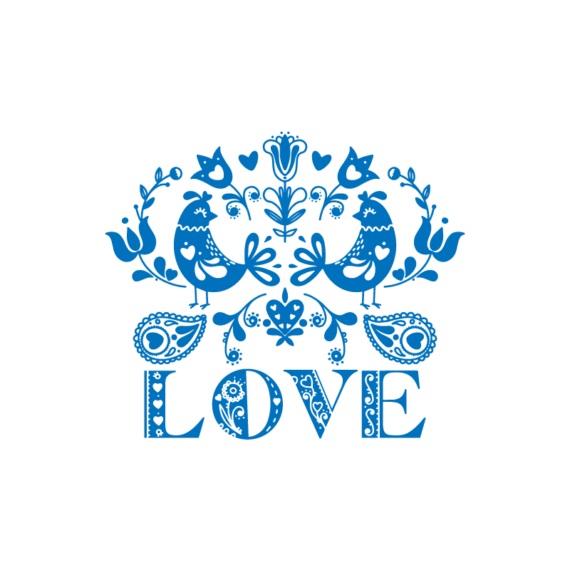 Poster küche liebe zeichen aus polnischen blumen - TenStickers