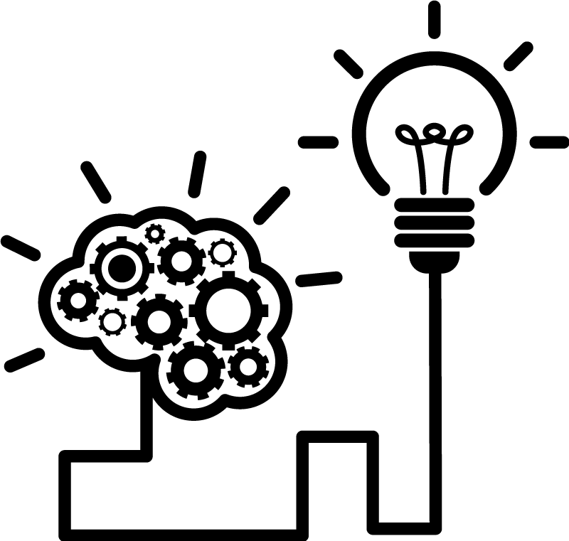 Poster büro mit glühbirne für ideen - TenStickers