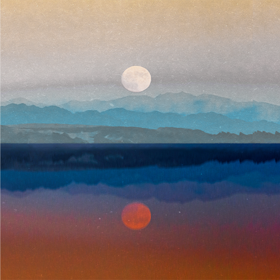 Poster wohnzimmer mit wunderschönem monddesign - TenStickers