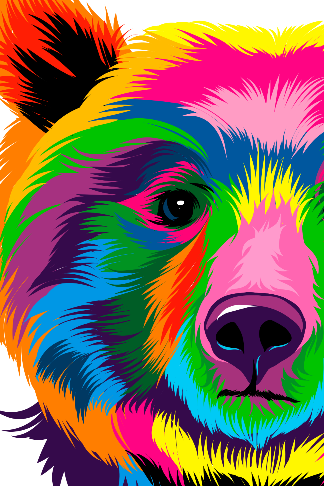 Poster wohnzimmer bunter bär - TenStickers