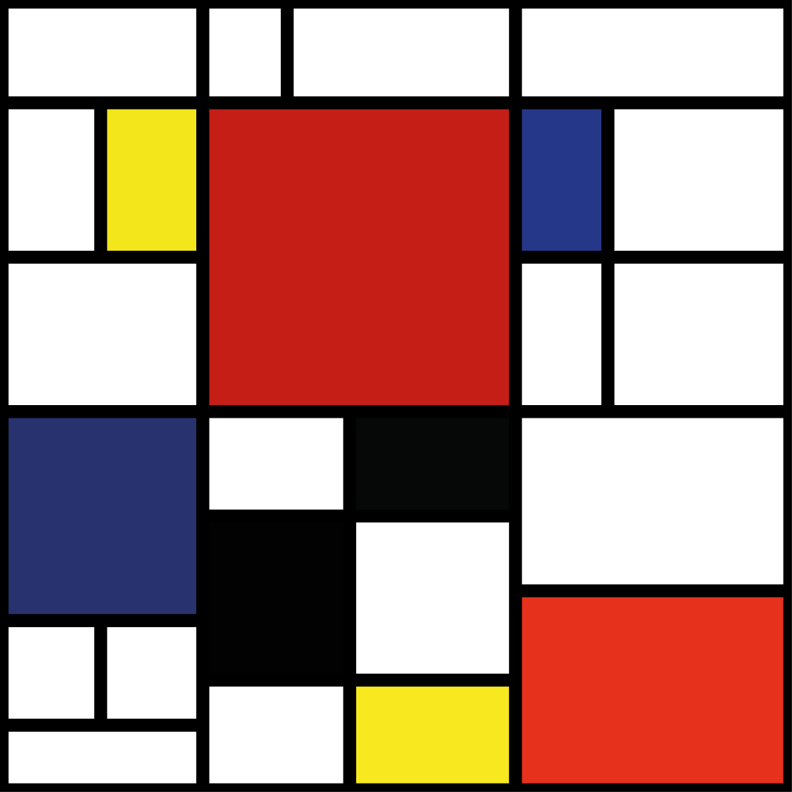 Poster wohnzimmer mit abstrakten farbkasten - TenStickers