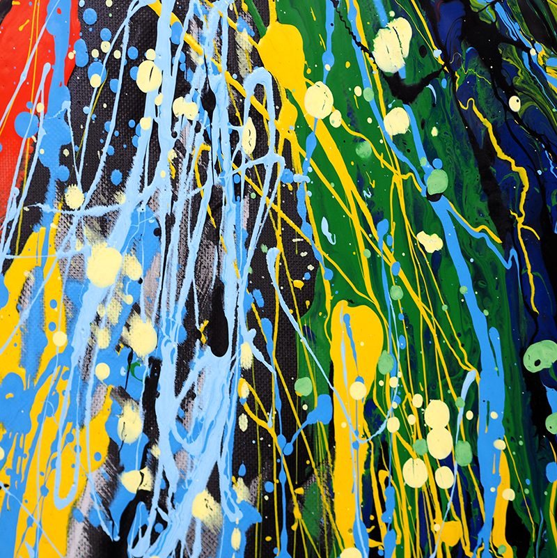 Poster wohnzimmer kunst regenbogen farbensplash - TenStickers