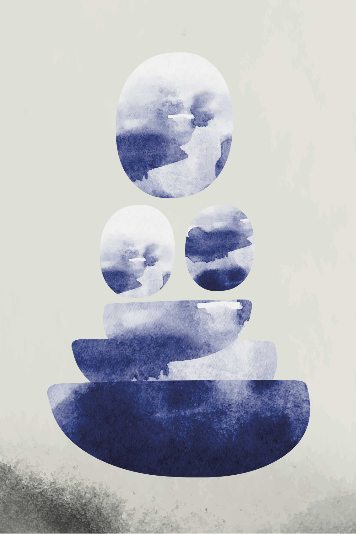Poster wohnzimmer in blauer form - TenStickers