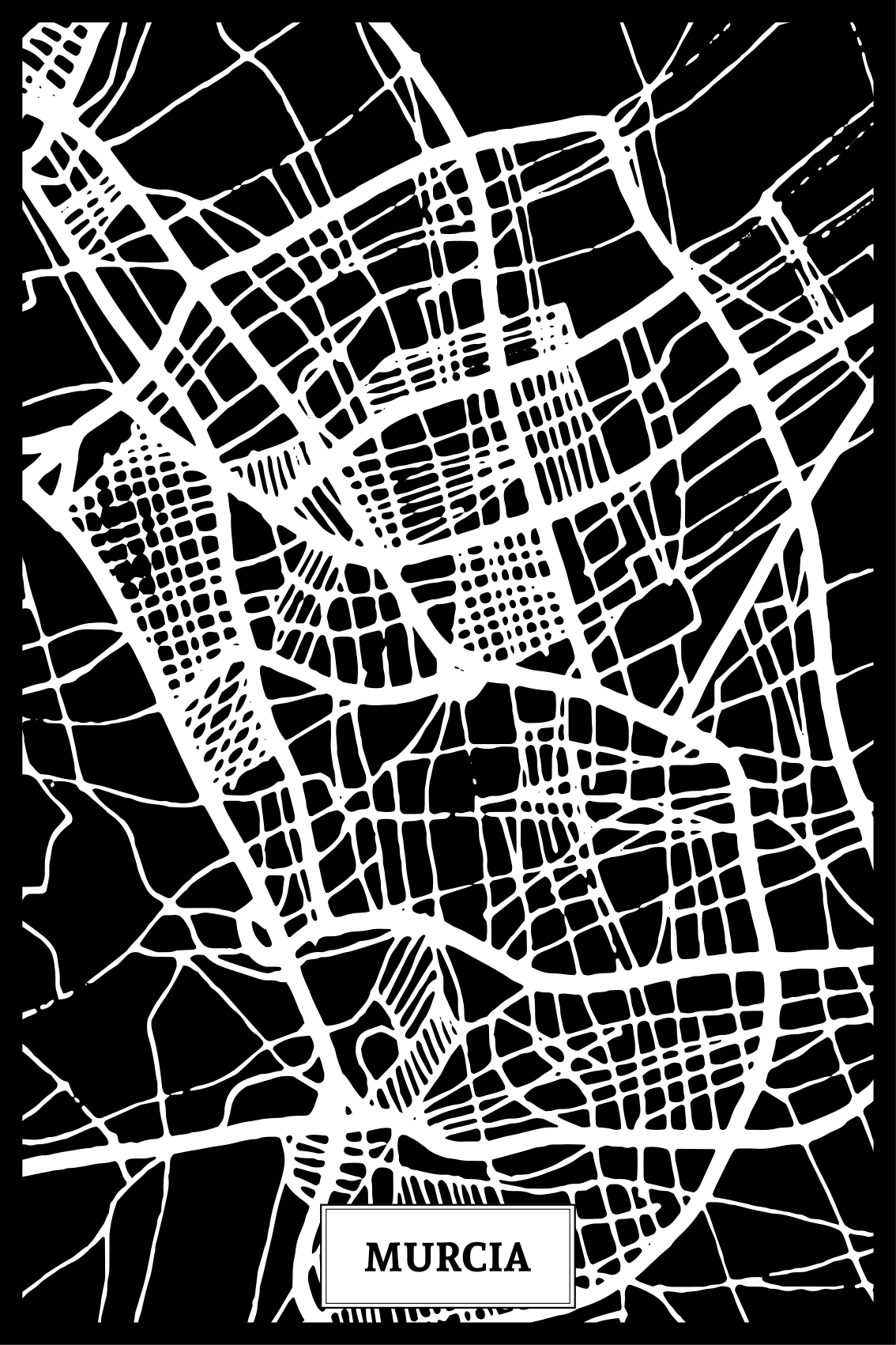 Poster wohnzimmer topografische karte murcia - TenStickers