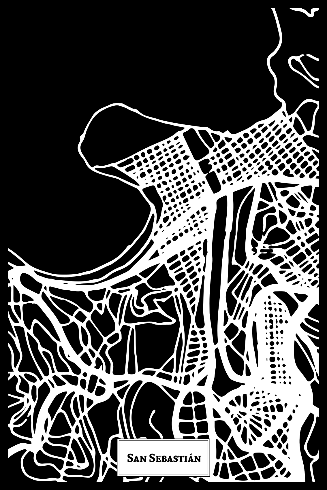 Poster wohnzimmer mapa topográfico san sebastián - TenStickers