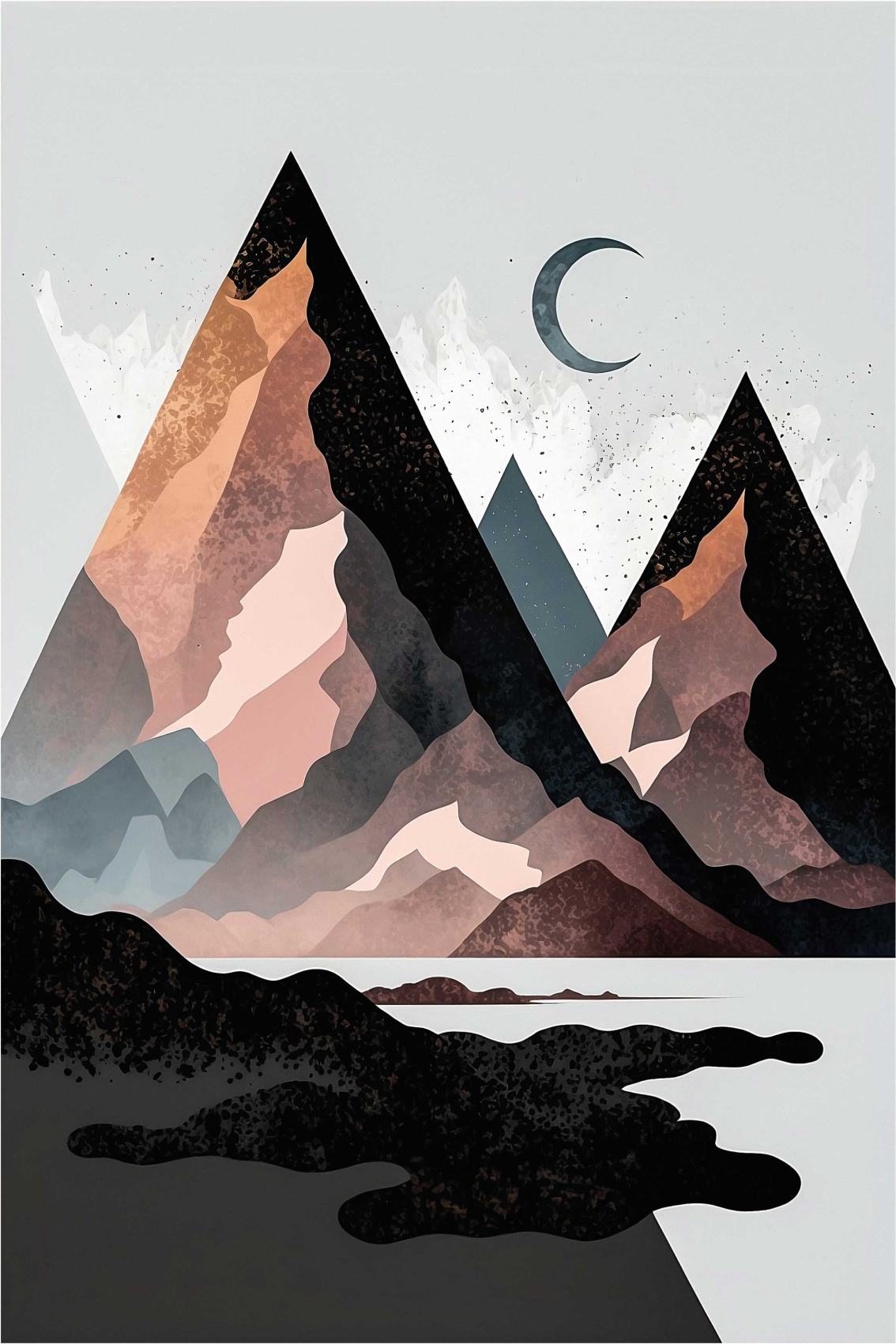 Poster wohnzimmer nordische geometrische berge - TenStickers