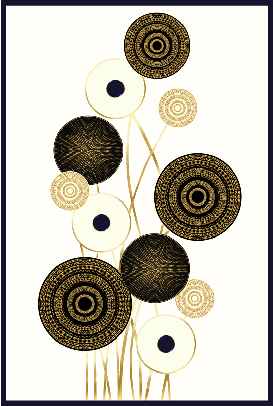 Poster wohnzimmer kreise glamour dekoration - TenStickers