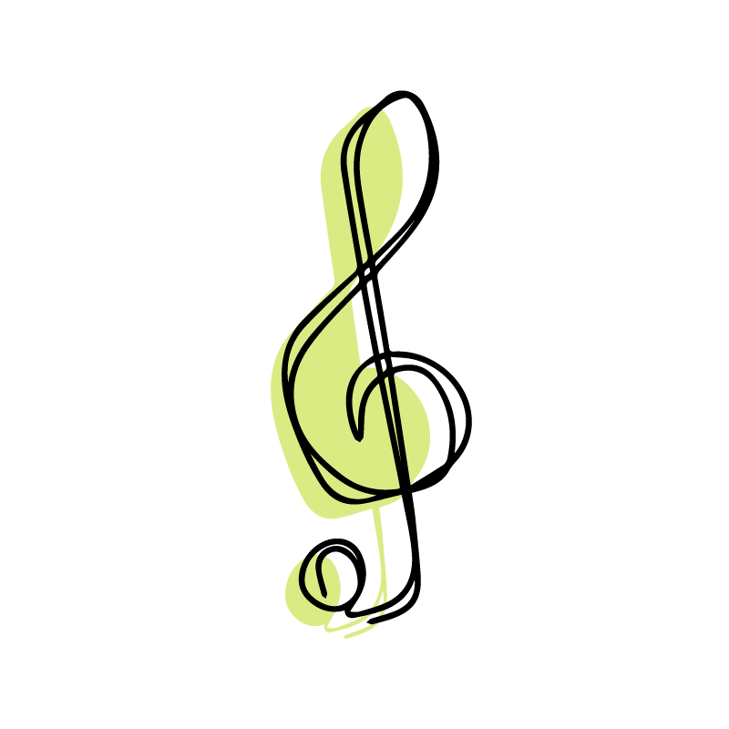Poster wohnzimmer im minimalistischen musiknoten design - TenStickers