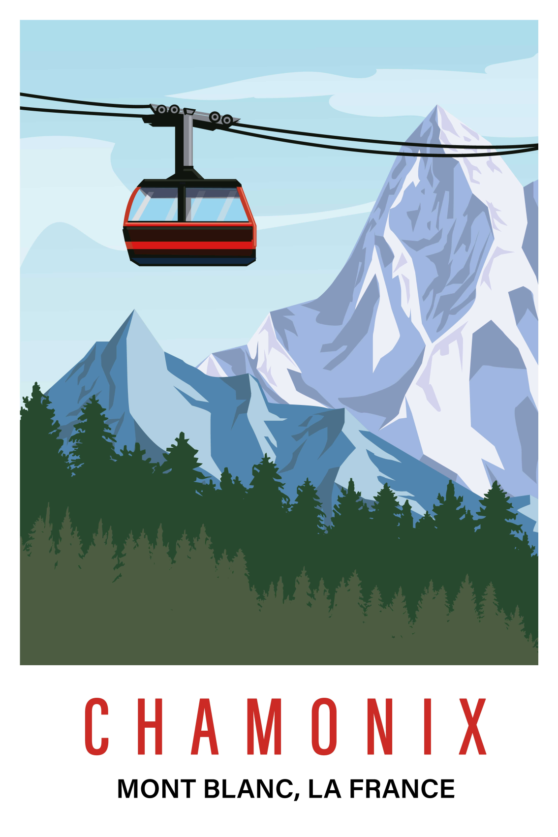Poster wohnzimmer chamonix berge - TenStickers
