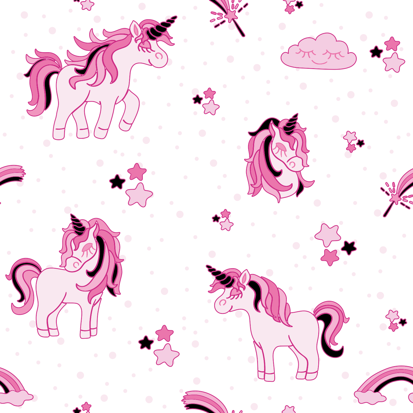 Poster kinderzimmer einhornwelt im doodle-stil - TenStickers