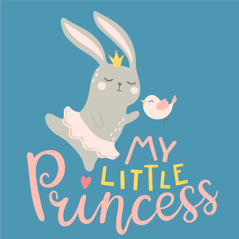 Poster kinderzimmer hase mit spruch meine kleine prinzessin - TenStickers