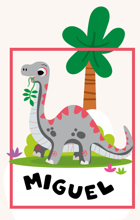 Poster kinderzimmer grauer langhalsdinosaurier - TenStickers