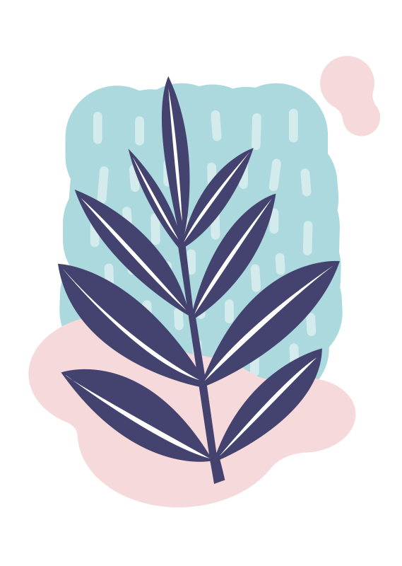Poster blumen und pflanzen abstraktes blatt - TenStickers