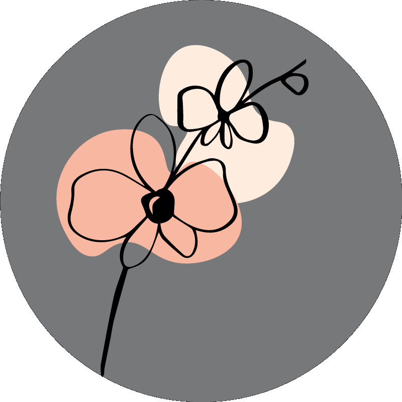 Poster blumen und pflanzen orchideen abstrakte linienkunst - TenStickers