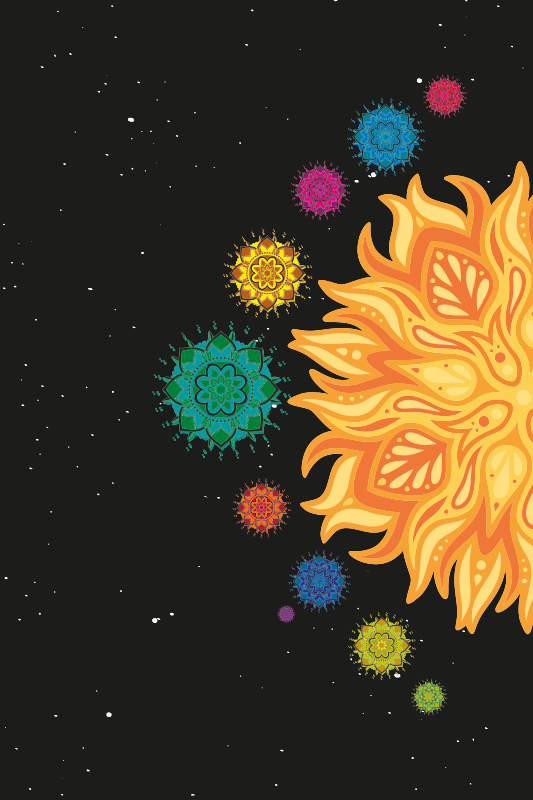 Poster teenager mandalas des sonnensystems - TenStickers