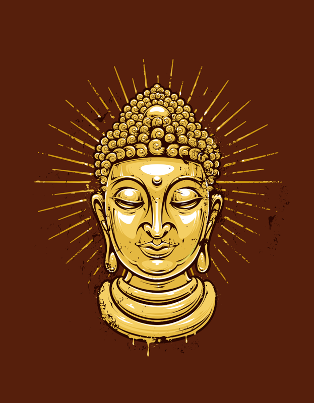 Zen poster mit goldener buddha-silhouette - TenStickers