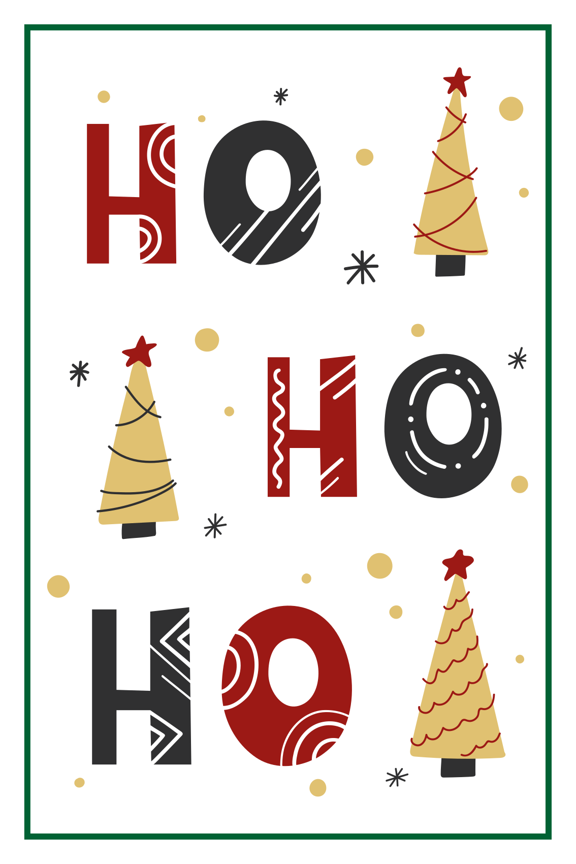 Poster weihnachten ho ho ho weihnachtsdesign - TenStickers