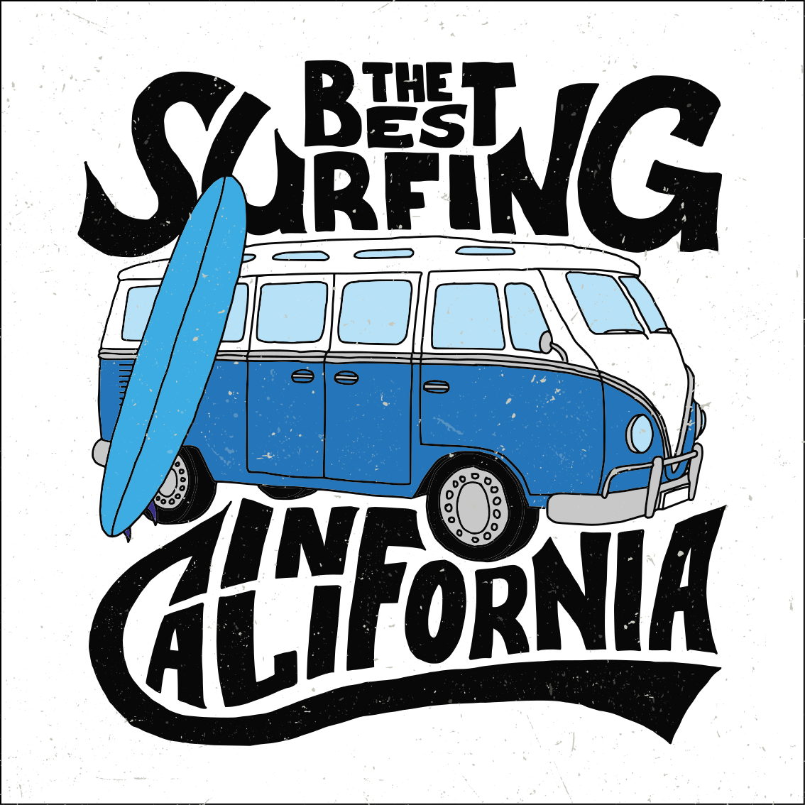 Poster sport surfen california van - TenStickers