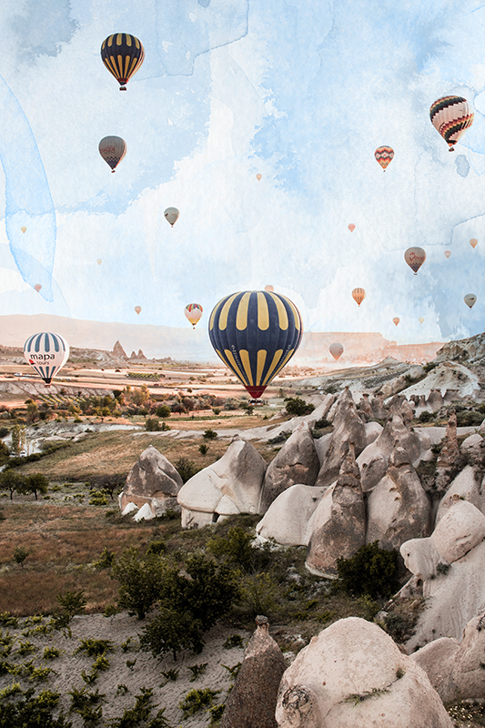 Poster länder und städte cappadocia heißluftballons - TenStickers
