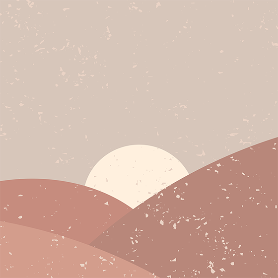 Poster landschaft ruhiger sonnenuntergang in der wüste - TenStickers
