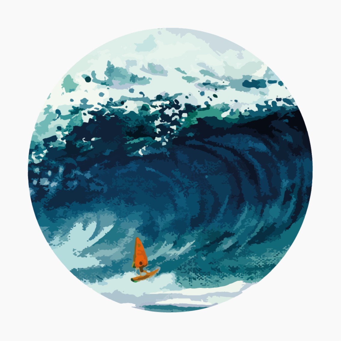 Poster landschaft windsurfer im einsatz - TenStickers