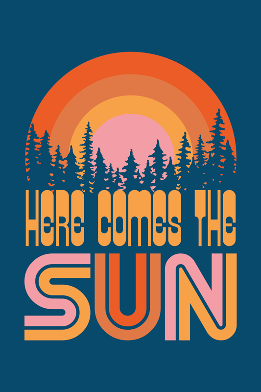 Poster landschaft vintage sonne - TenStickers