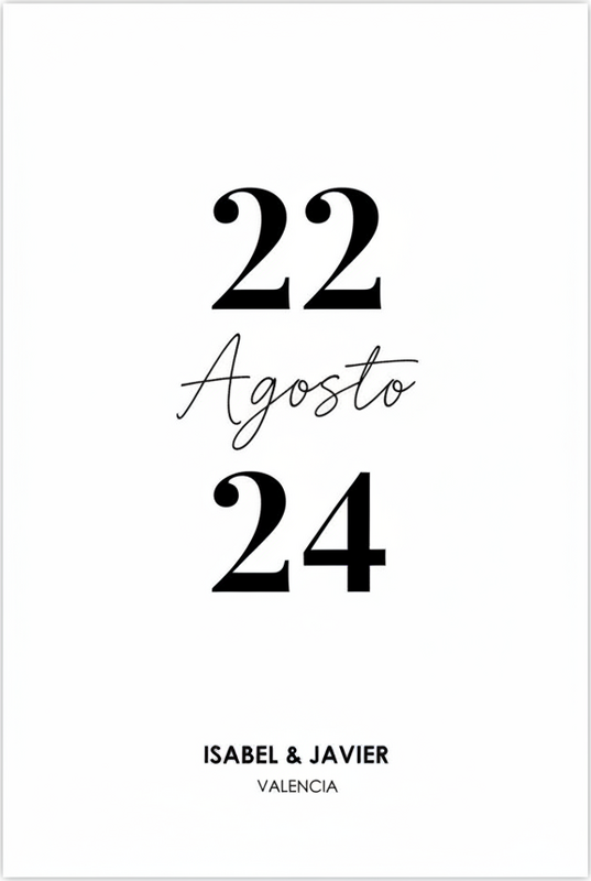 Personalisierte poster für minimalistisches hochzeitsdatum - TenStickers