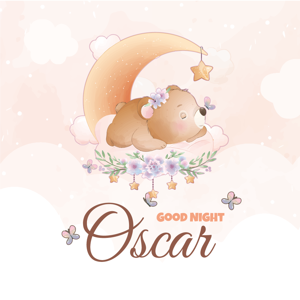 Personalisierte poster gute nacht bär - TenStickers