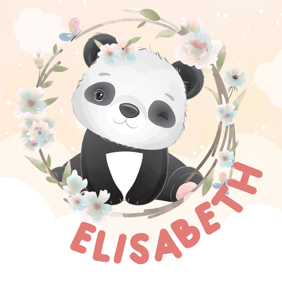Personalisierte poster mit süßem panda-design - TenStickers