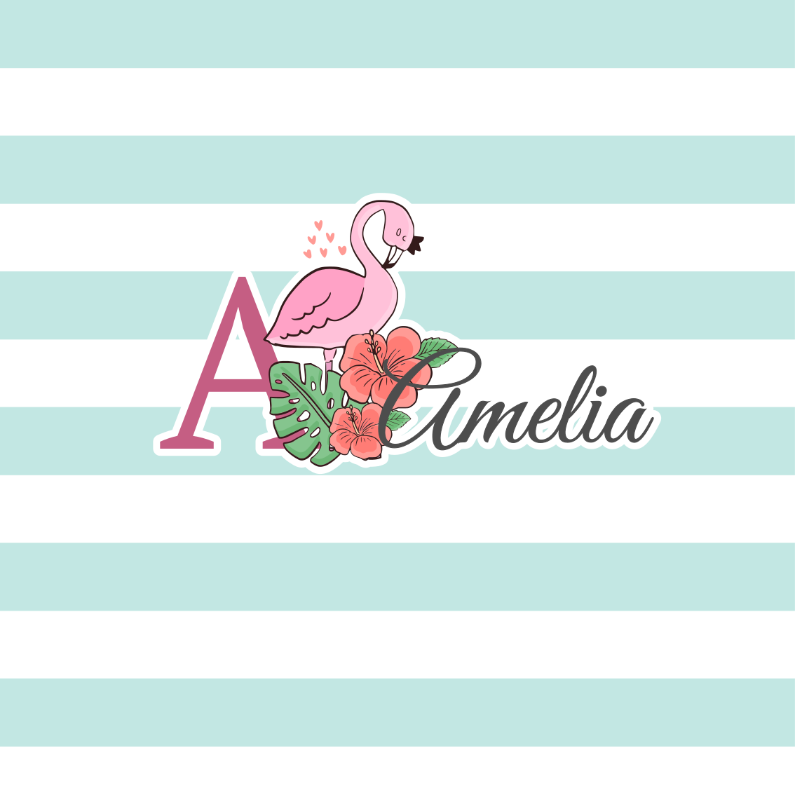 Personalisierte poster mit flamingo-detail - TenStickers