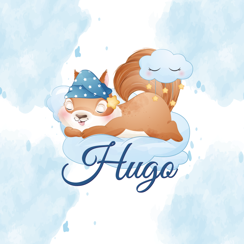Personalisierte poster süß träumendes eichhörnchen - TenStickers