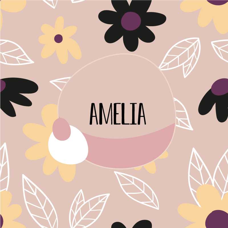 Personalisierte poster mit floraler namensgestaltung - TenStickers