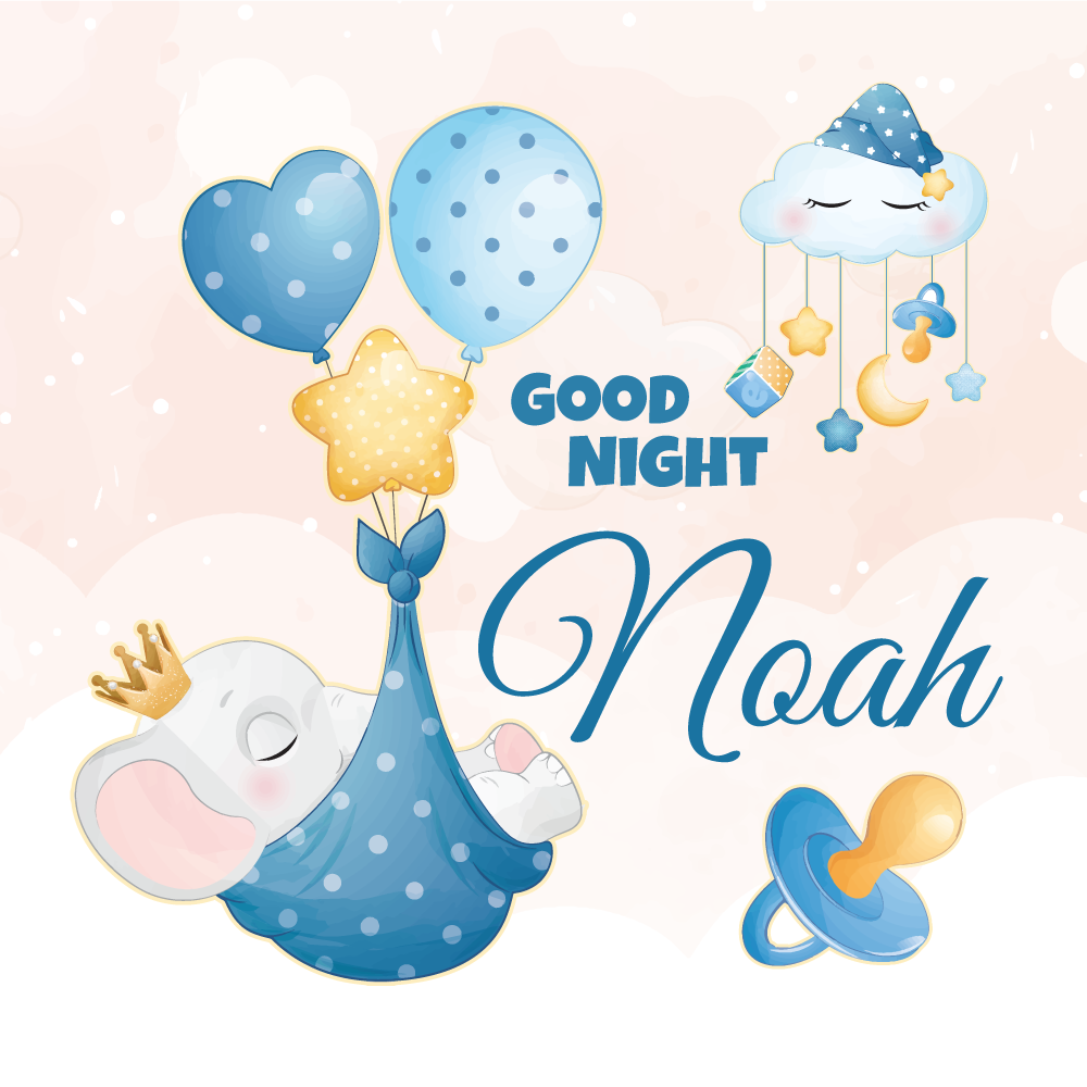 Personalisierte poster gute nacht elefant - TenStickers