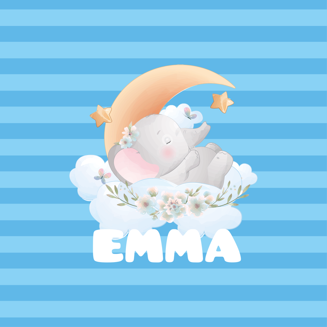Personalisierte poster elefanten träumen schlafen - TenStickers