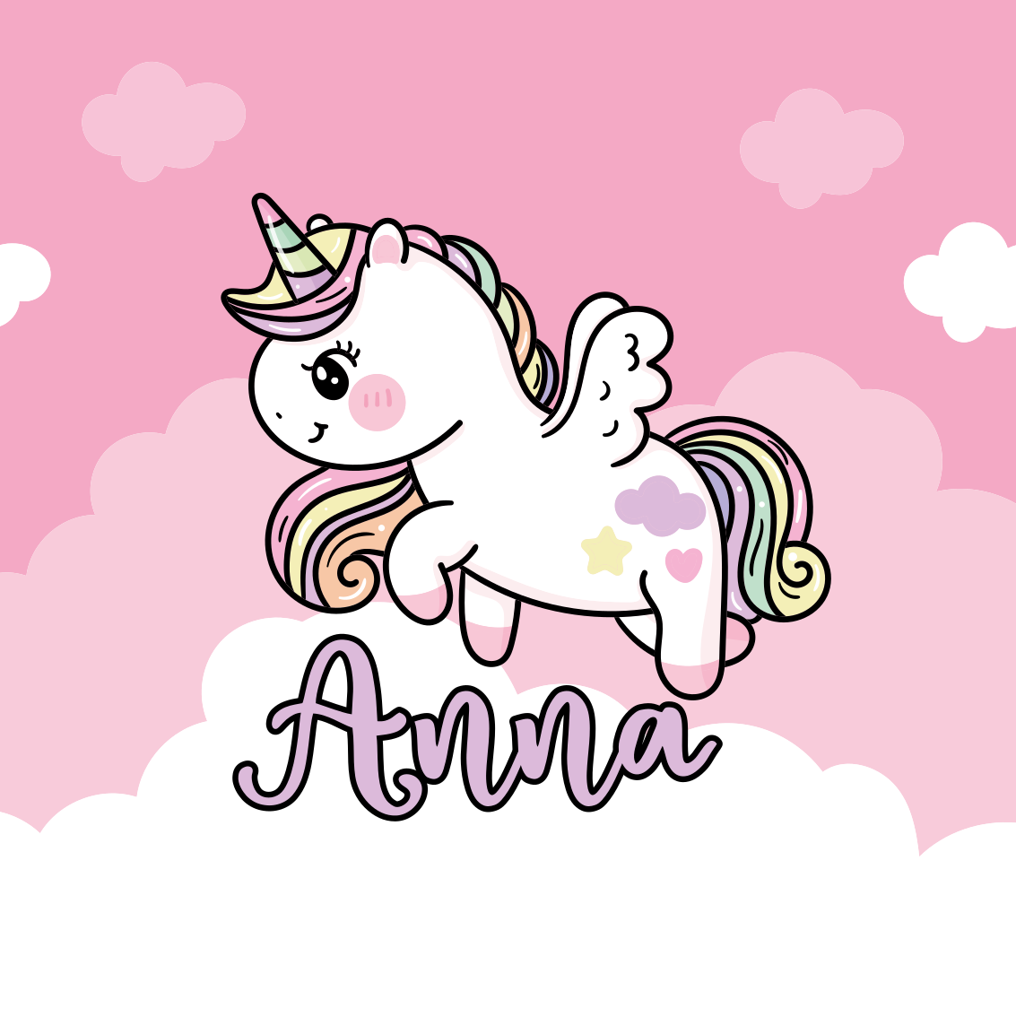 Personalisierte poster mit süßem einhornfantasie - TenStickers