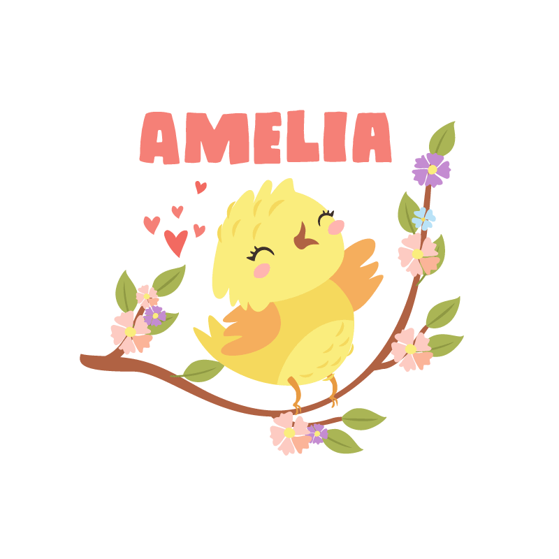 Personalisierte poster fröhlicher gelber vogel - TenStickers