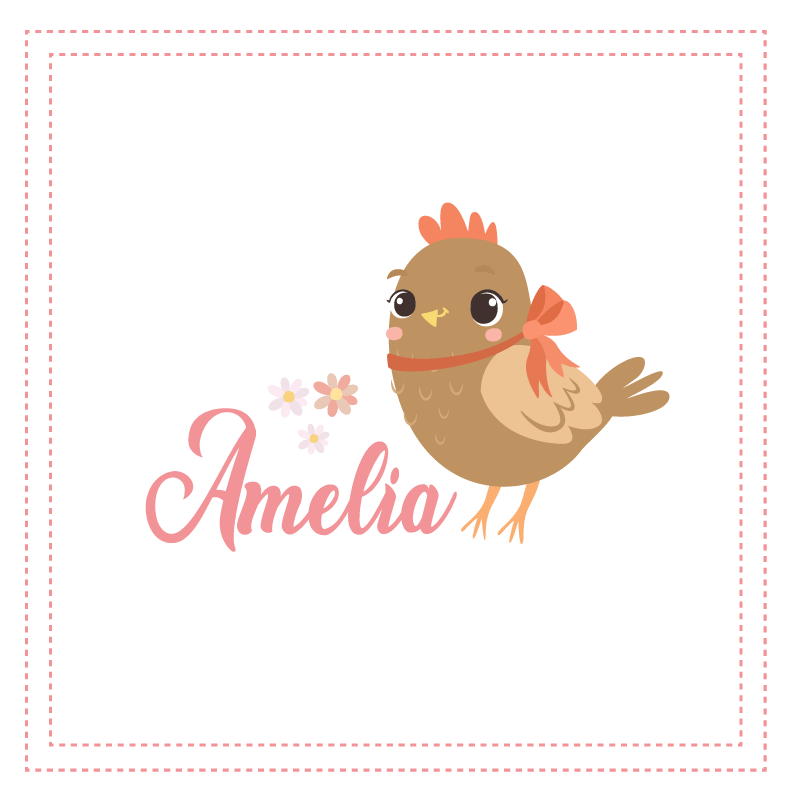 Personalisierte poster mit niedlichem vogelcharakter - TenStickers