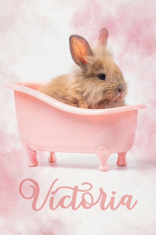 Personalisierte poster niedliches hasenportrait - TenStickers