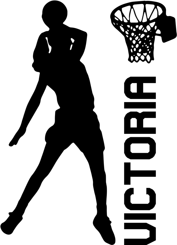 Poster basketball spielerin beim dunk mit namen - TenStickers