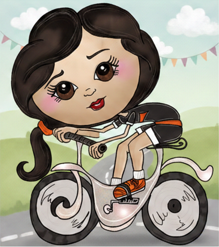 Poster kreise kinderzimmer fahrrad illustration - TenStickers