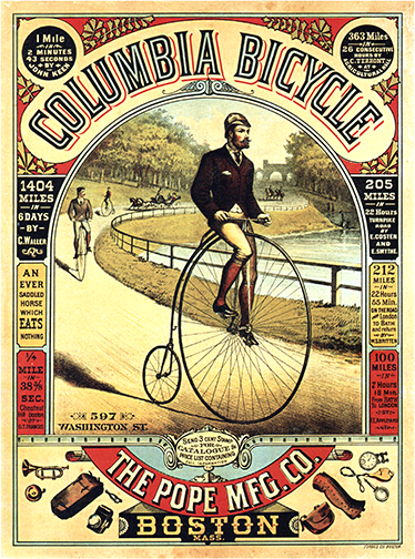 Poster kreise vintage fahrrad werbung vinyldruck - TenStickers
