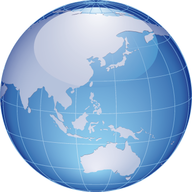 Poster weltkarte vinilo blau australien und asien - TenStickers