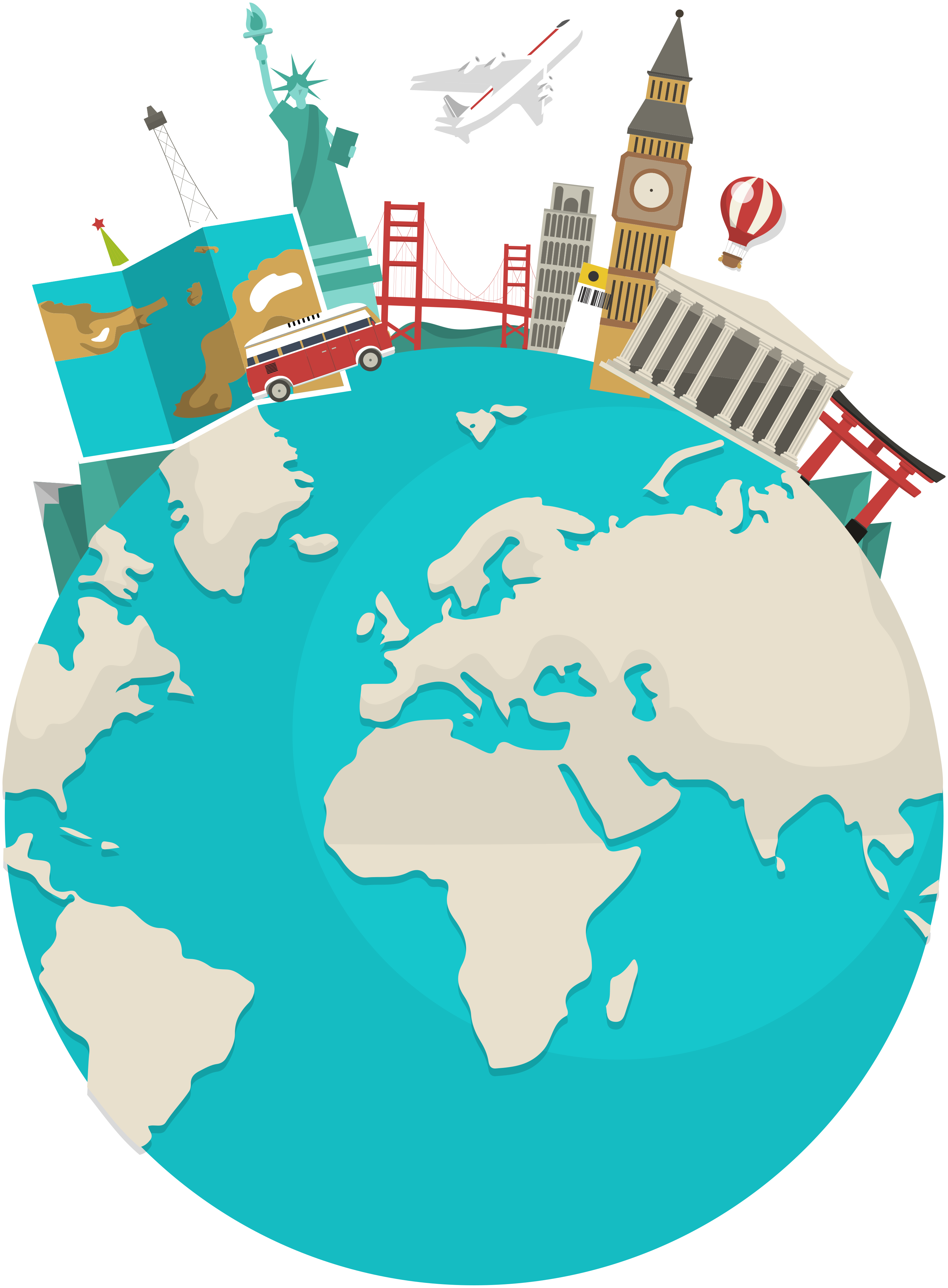 Poster weltkarte mit tourismuskarte der welt - TenStickers