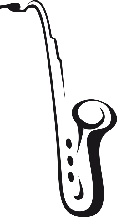 Musik poster mit saxophon zeichnung aufkleber - TenStickers
