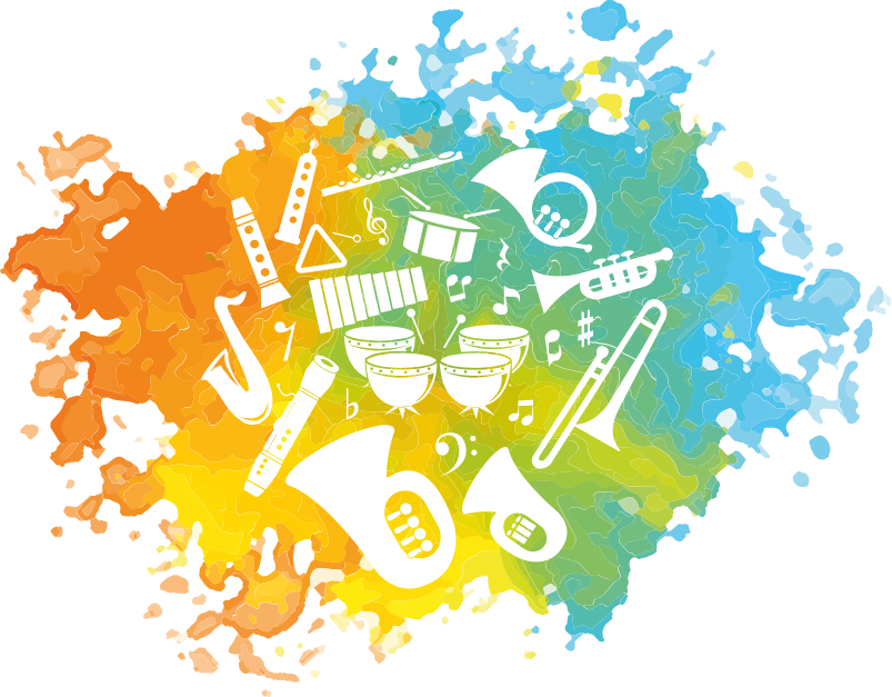 Musik poster silhouette von musikinstrumenten - TenStickers