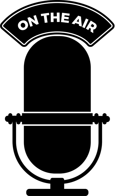 Vintage poster dekoratives vinyl on the air radio - TenStickers