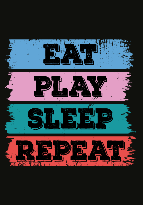 Poster teenager spiel essen schlaf - TenStickers